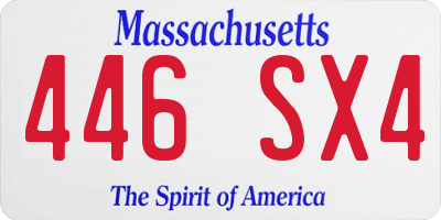MA license plate 446SX4