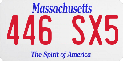 MA license plate 446SX5