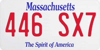 MA license plate 446SX7