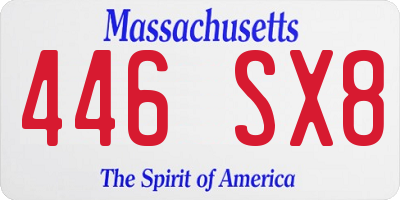 MA license plate 446SX8