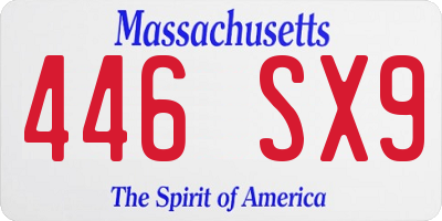 MA license plate 446SX9