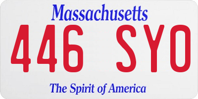 MA license plate 446SY0