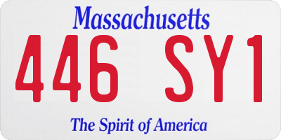 MA license plate 446SY1
