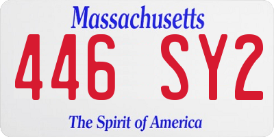 MA license plate 446SY2