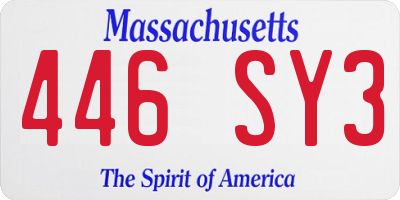 MA license plate 446SY3
