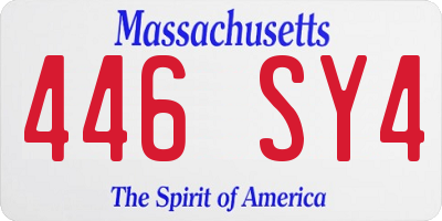 MA license plate 446SY4