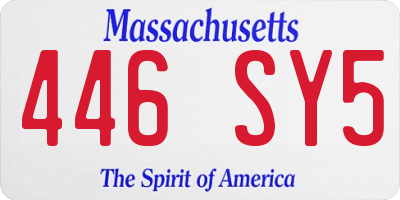 MA license plate 446SY5