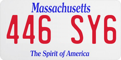 MA license plate 446SY6