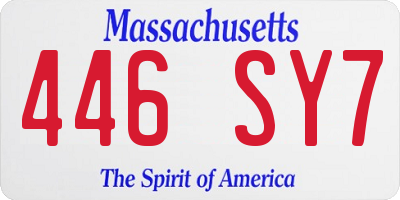 MA license plate 446SY7