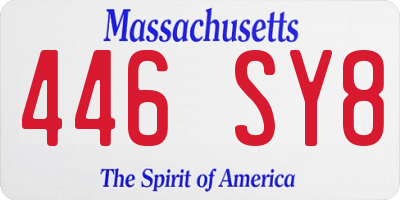 MA license plate 446SY8