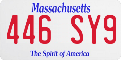 MA license plate 446SY9