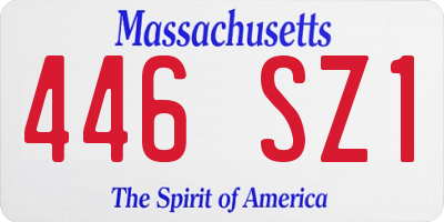 MA license plate 446SZ1