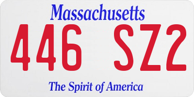 MA license plate 446SZ2
