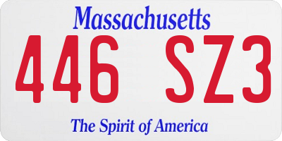MA license plate 446SZ3