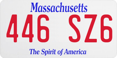 MA license plate 446SZ6