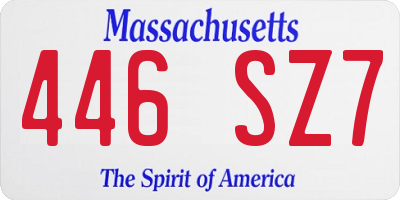 MA license plate 446SZ7