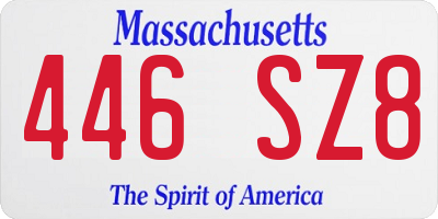 MA license plate 446SZ8