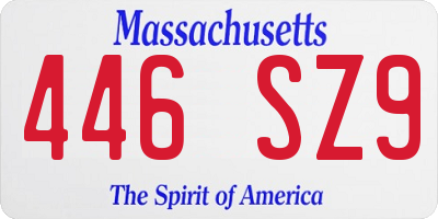 MA license plate 446SZ9