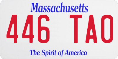 MA license plate 446TA0