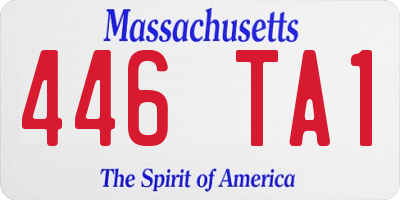 MA license plate 446TA1