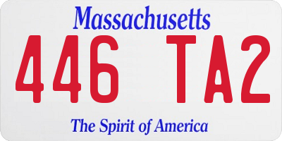 MA license plate 446TA2