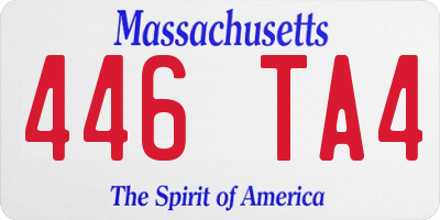 MA license plate 446TA4