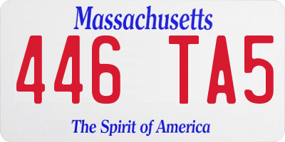 MA license plate 446TA5