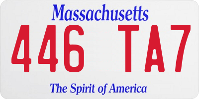 MA license plate 446TA7