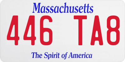 MA license plate 446TA8