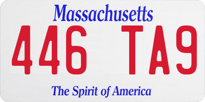 MA license plate 446TA9
