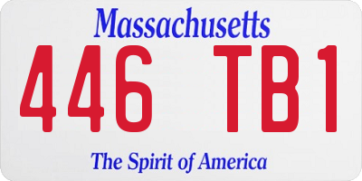MA license plate 446TB1