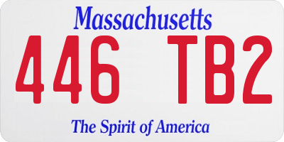 MA license plate 446TB2