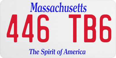 MA license plate 446TB6