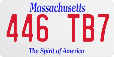 MA license plate 446TB7