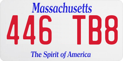 MA license plate 446TB8