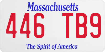 MA license plate 446TB9