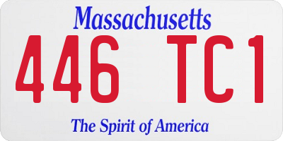 MA license plate 446TC1