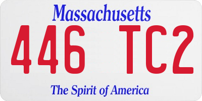 MA license plate 446TC2