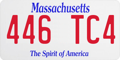 MA license plate 446TC4