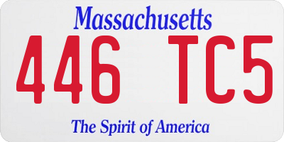 MA license plate 446TC5