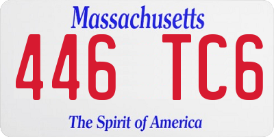 MA license plate 446TC6