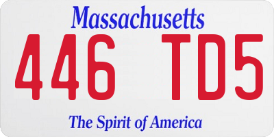 MA license plate 446TD5