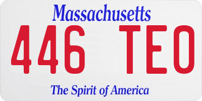 MA license plate 446TE0