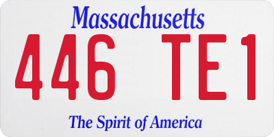 MA license plate 446TE1