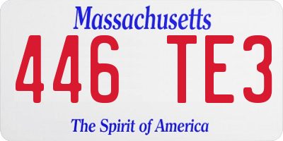 MA license plate 446TE3