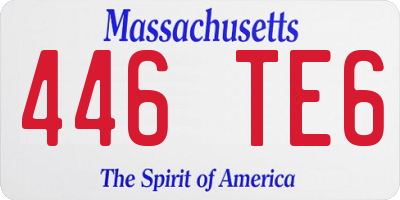 MA license plate 446TE6