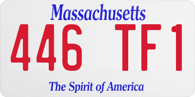 MA license plate 446TF1