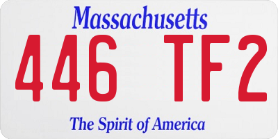 MA license plate 446TF2
