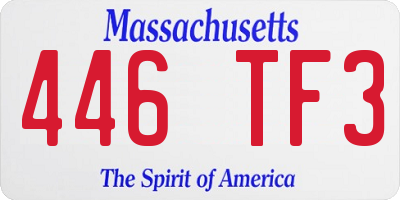 MA license plate 446TF3
