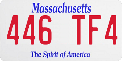 MA license plate 446TF4